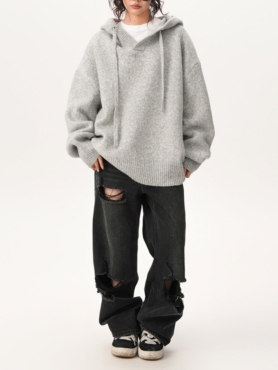 Cozy Loose Fit Knit Hoodie