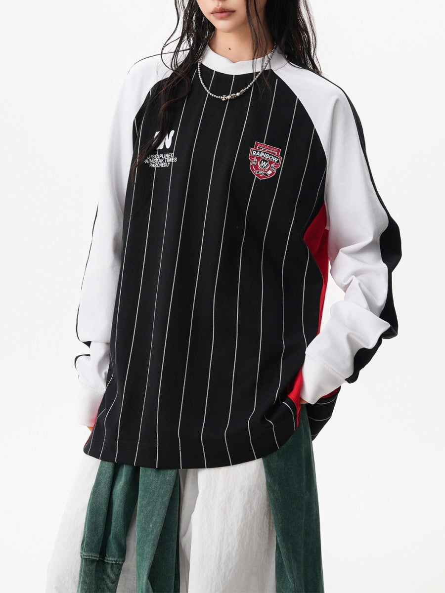 Sporty Striped Long Sleeve Jersey