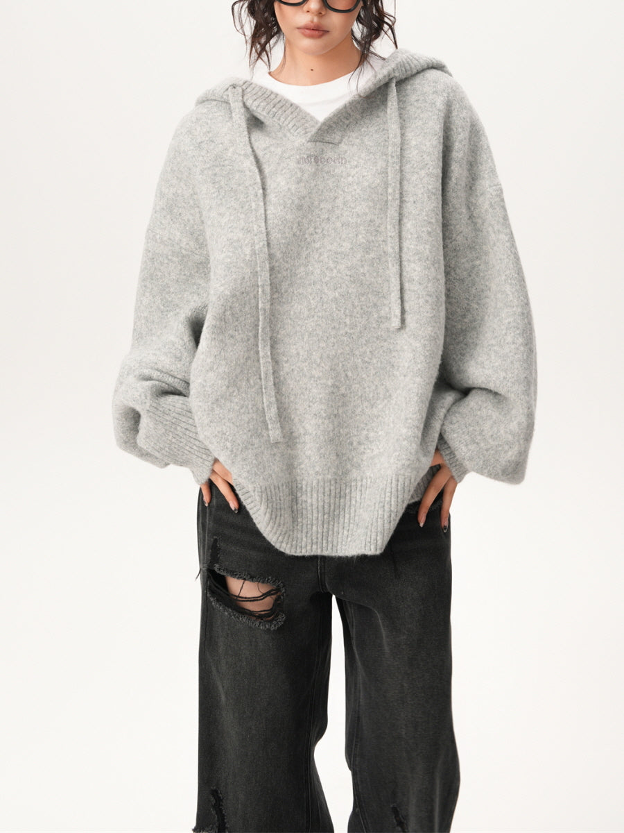 Cozy Loose Fit Knit Hoodie
