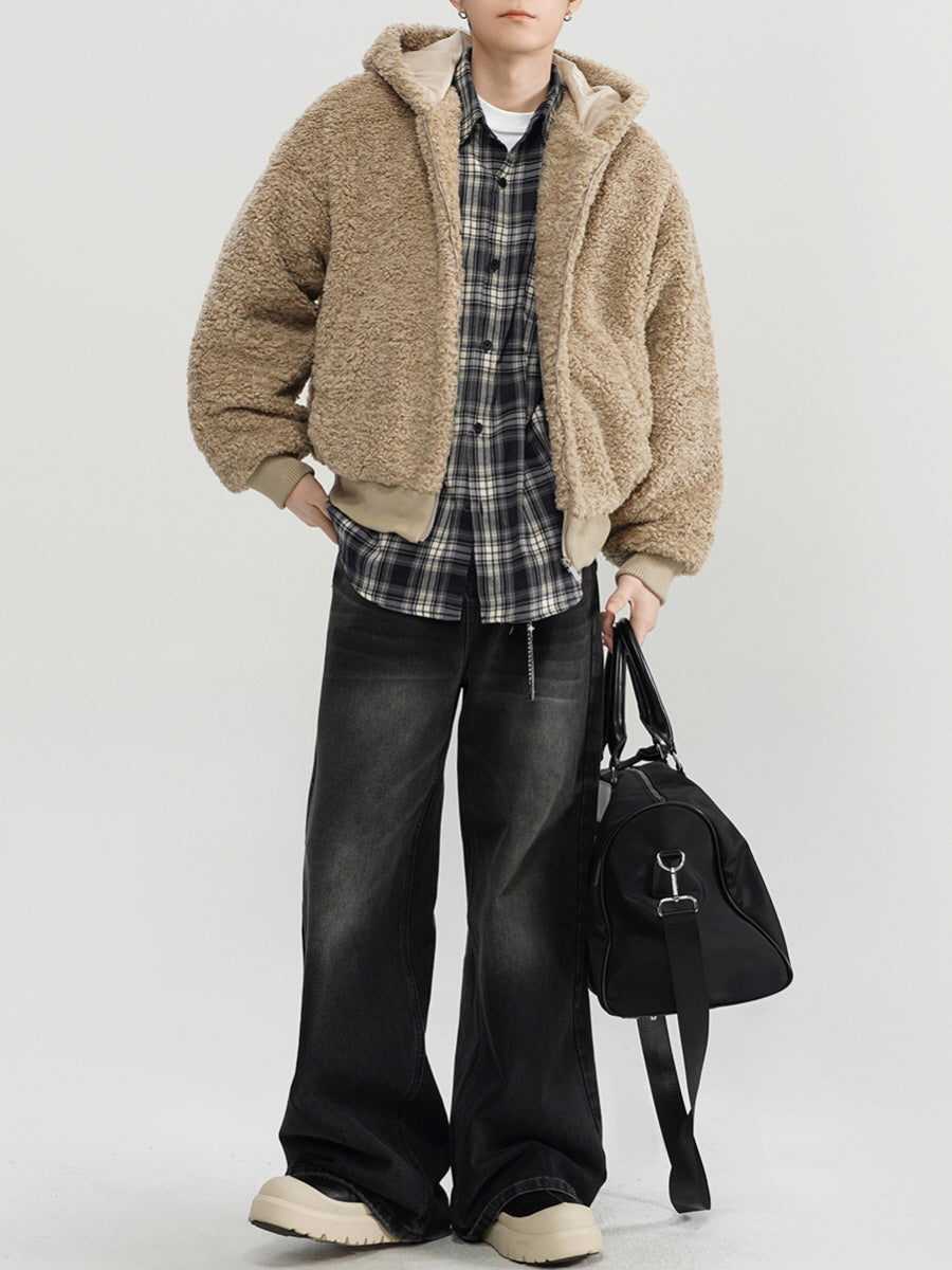 Teddy Fleece Zip-Up Hoodie