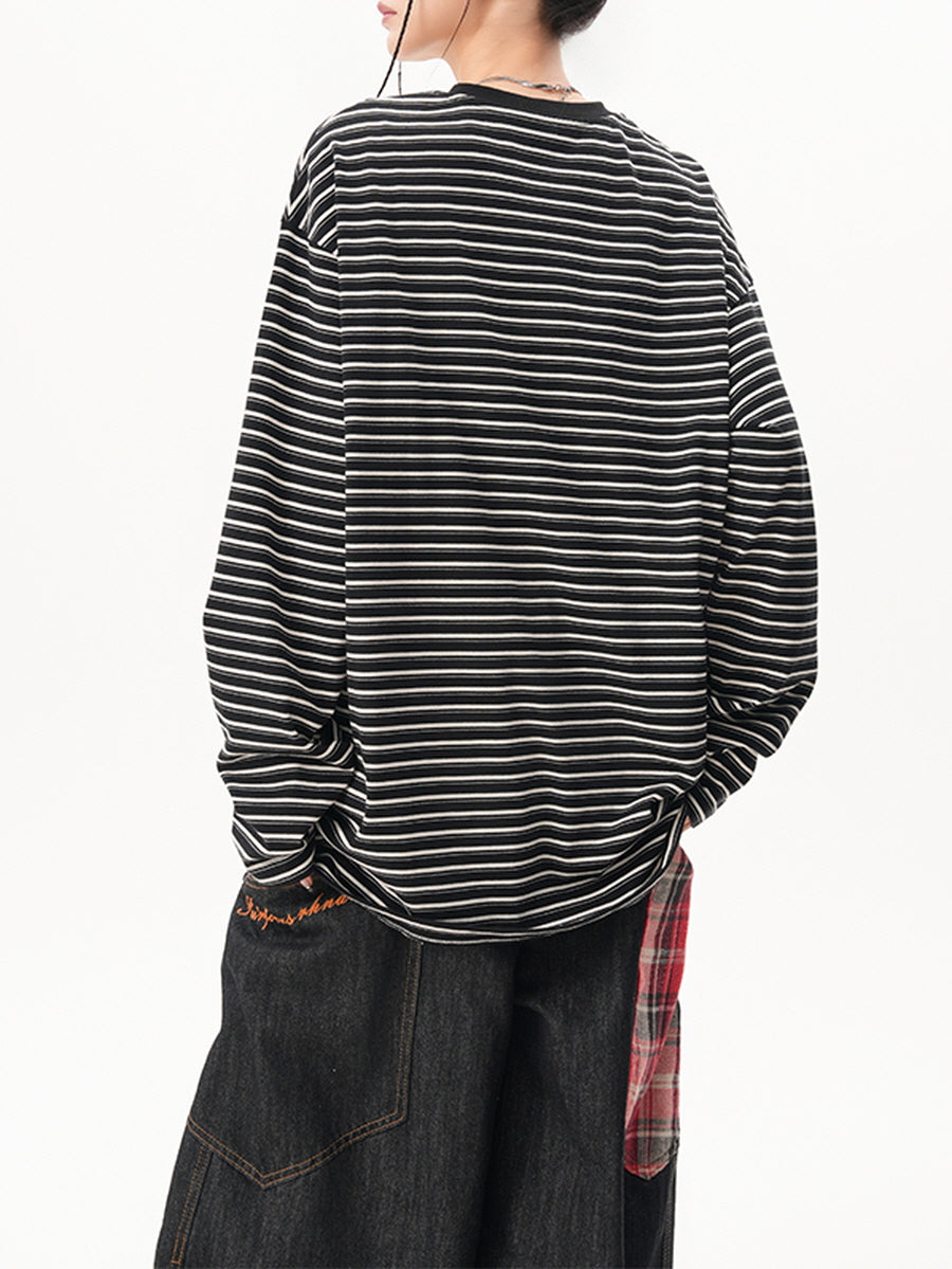 Striped Loose Fit Long Sleeve Tee