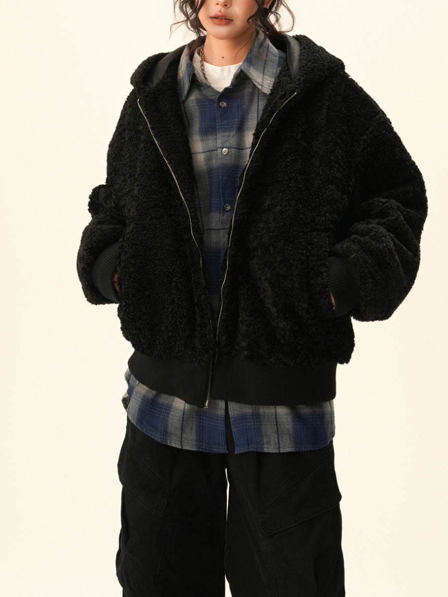 Teddy Fleece Zip-Up Hoodie