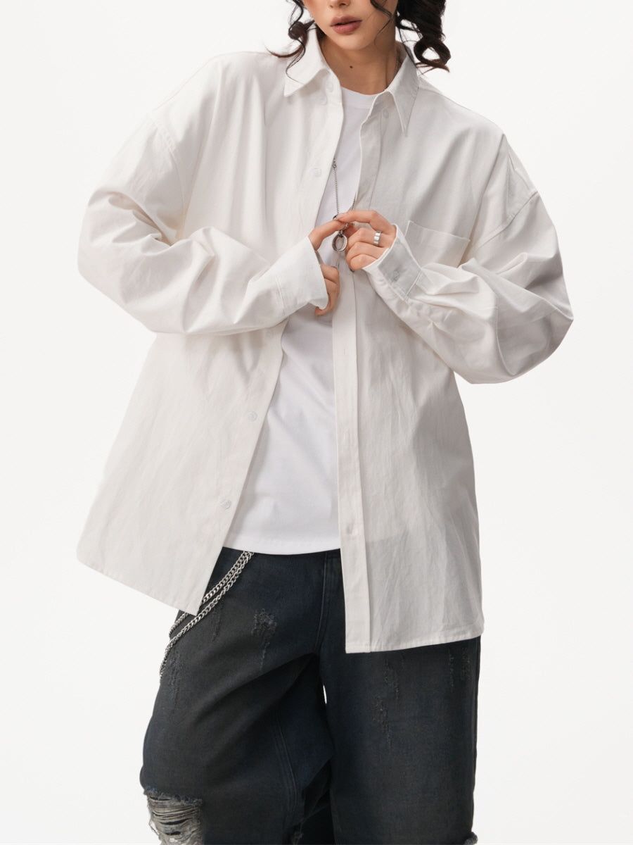 Minimal Loose Fit Button-Up Shirt