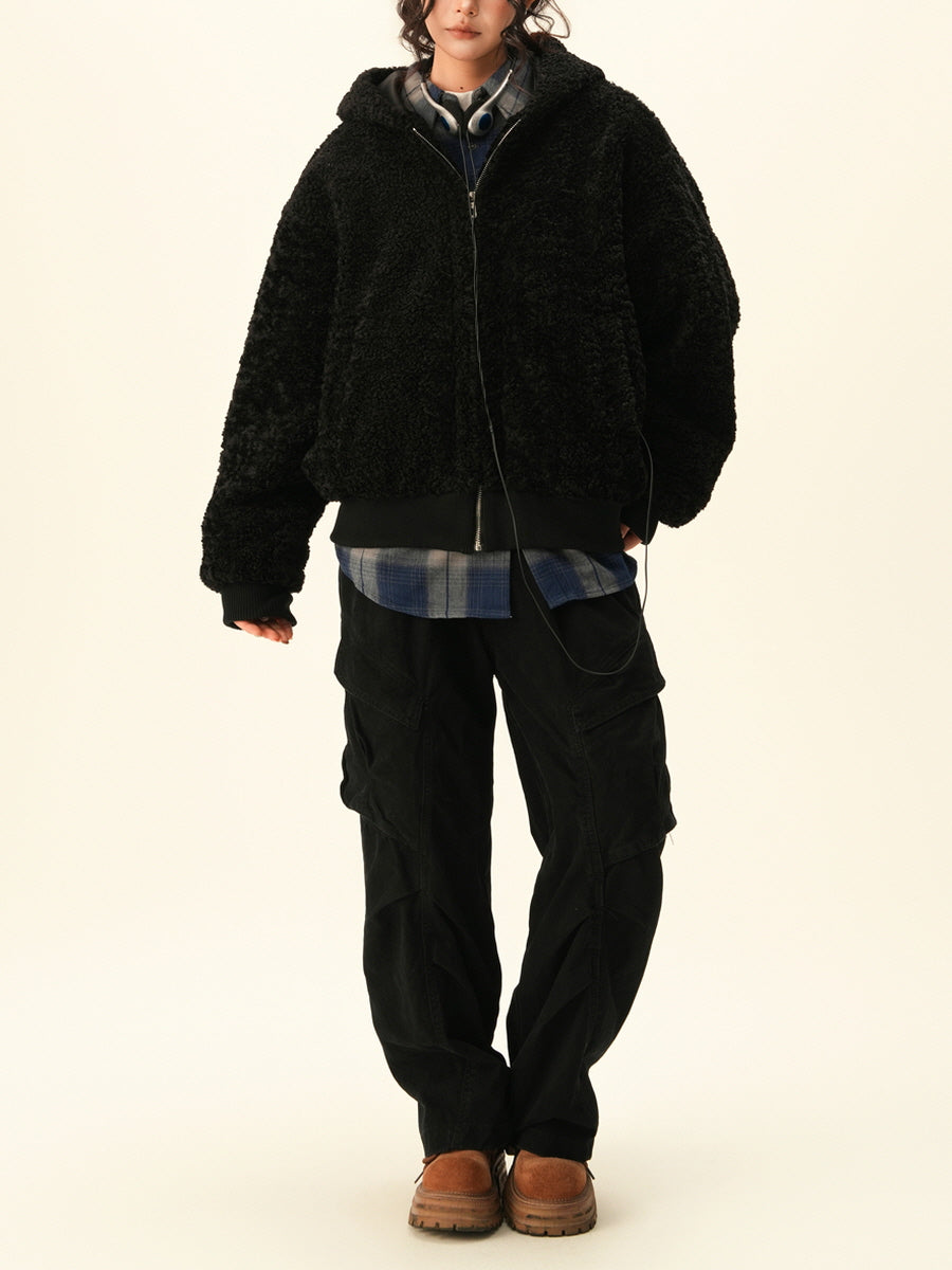 Teddy Fleece Zip-Up Hoodie
