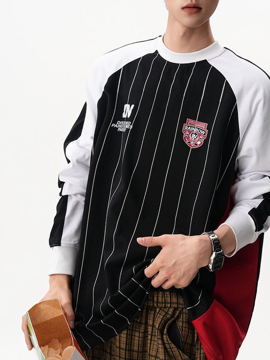 Sporty Striped Long Sleeve Jersey