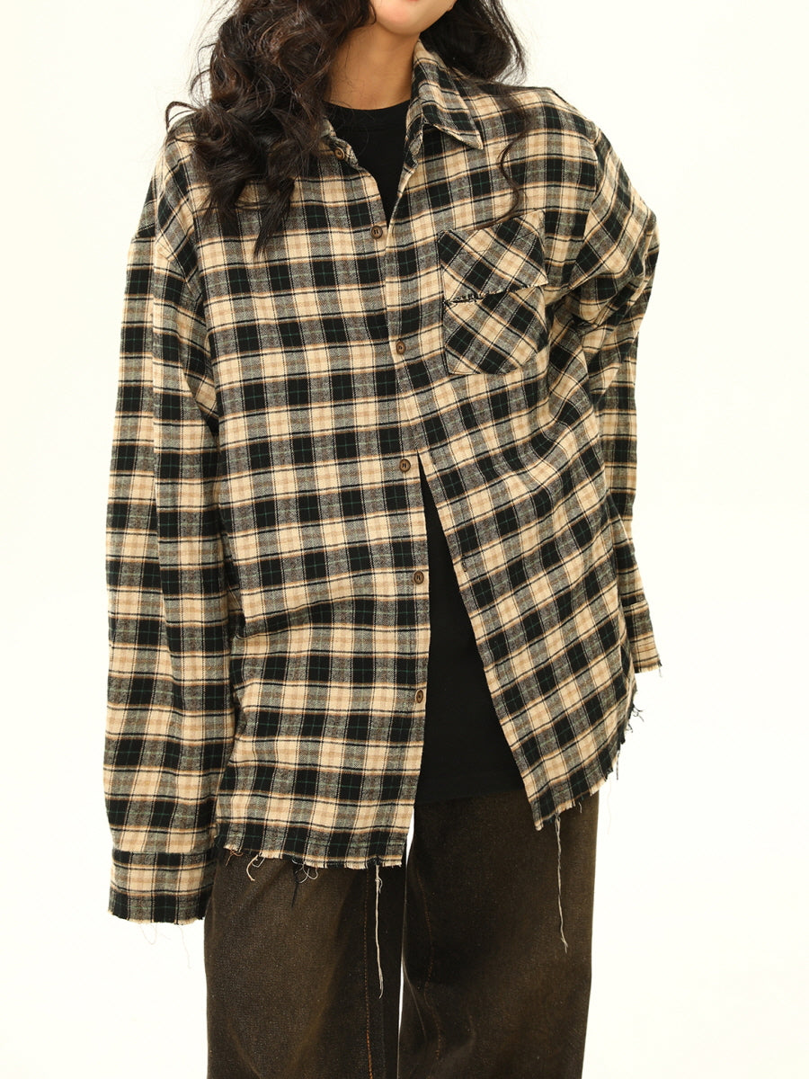 Vintage Oversized Plaid Shirt
