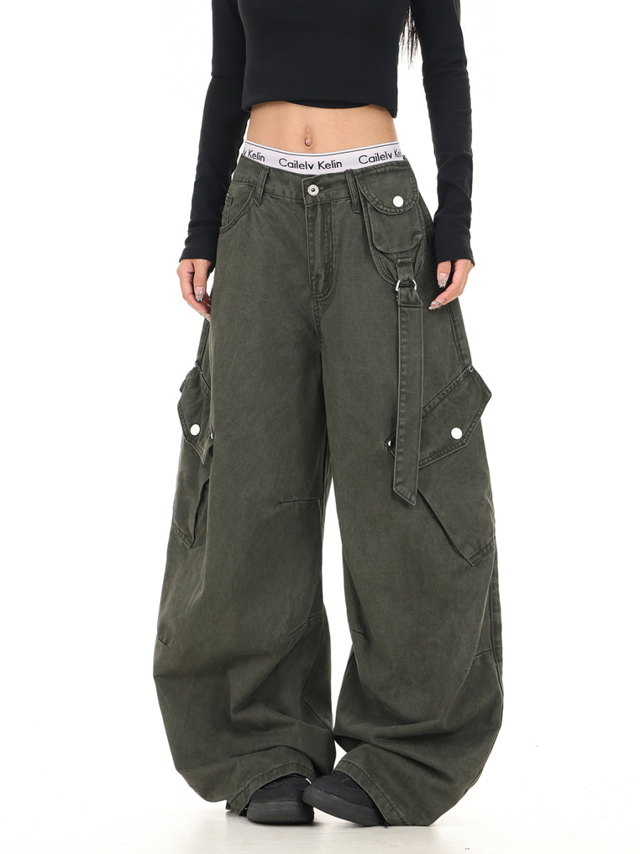 Street Strap Cargo Baggy Pants