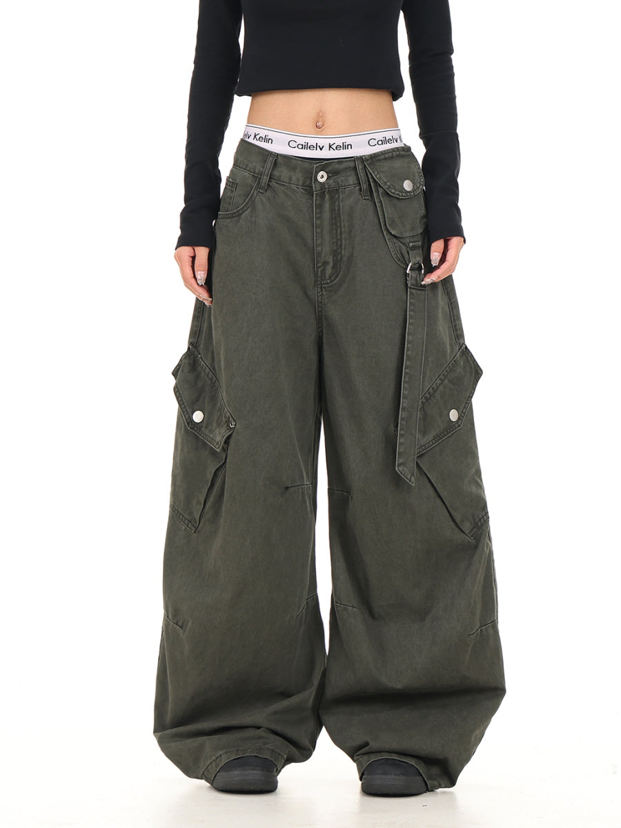 Street Strap Cargo Baggy Pants
