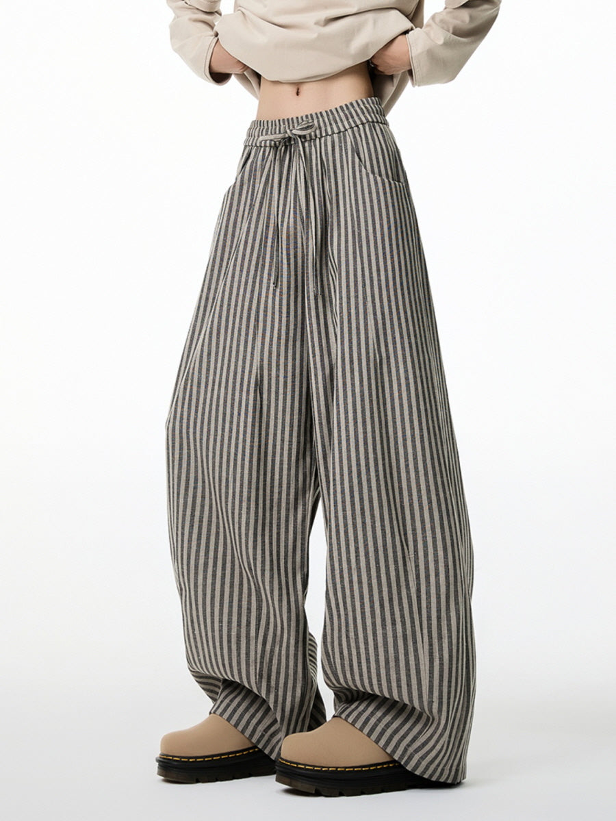 Lightweight Striped Wide Leg Pants