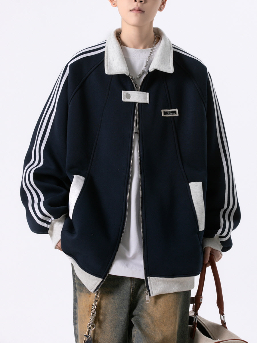 Unisex Stripe Track Zip Jacket
