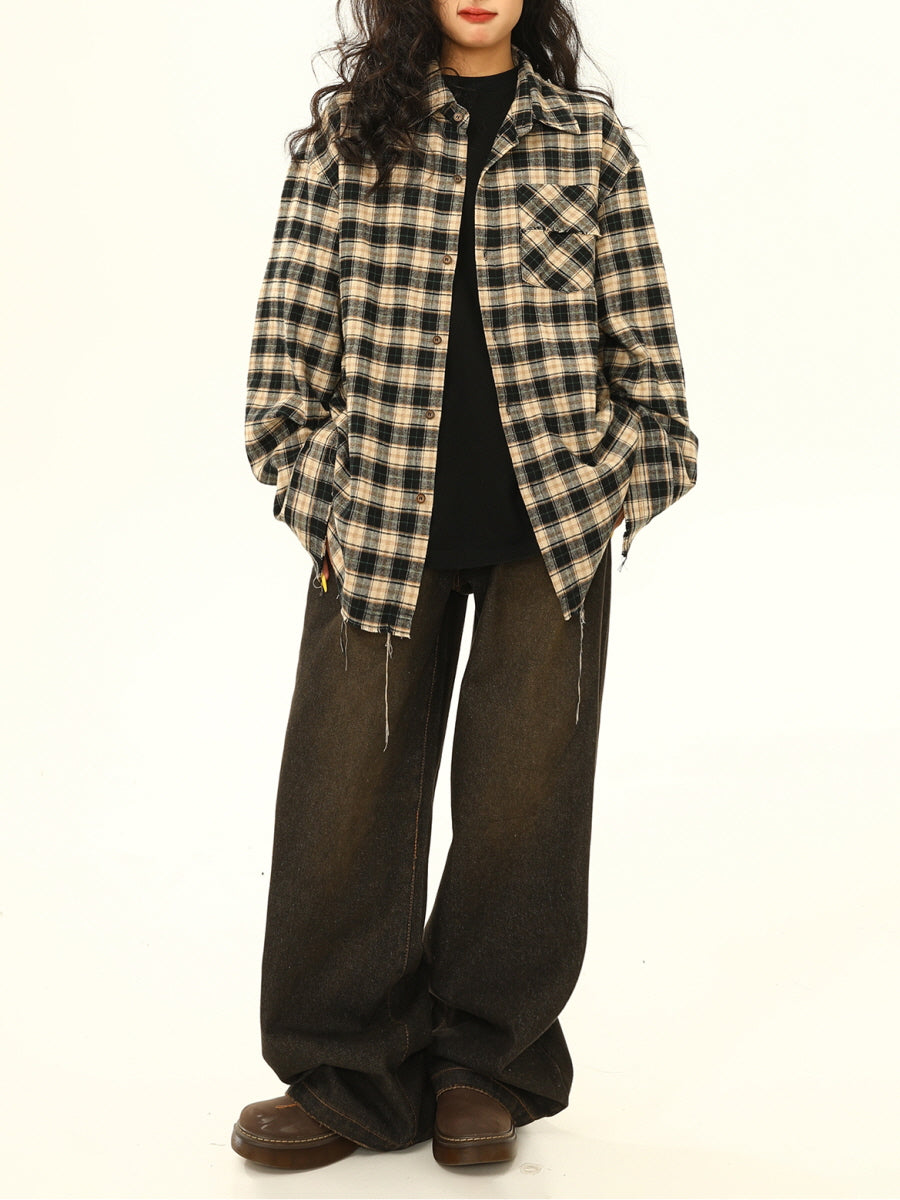 Vintage Oversized Plaid Shirt