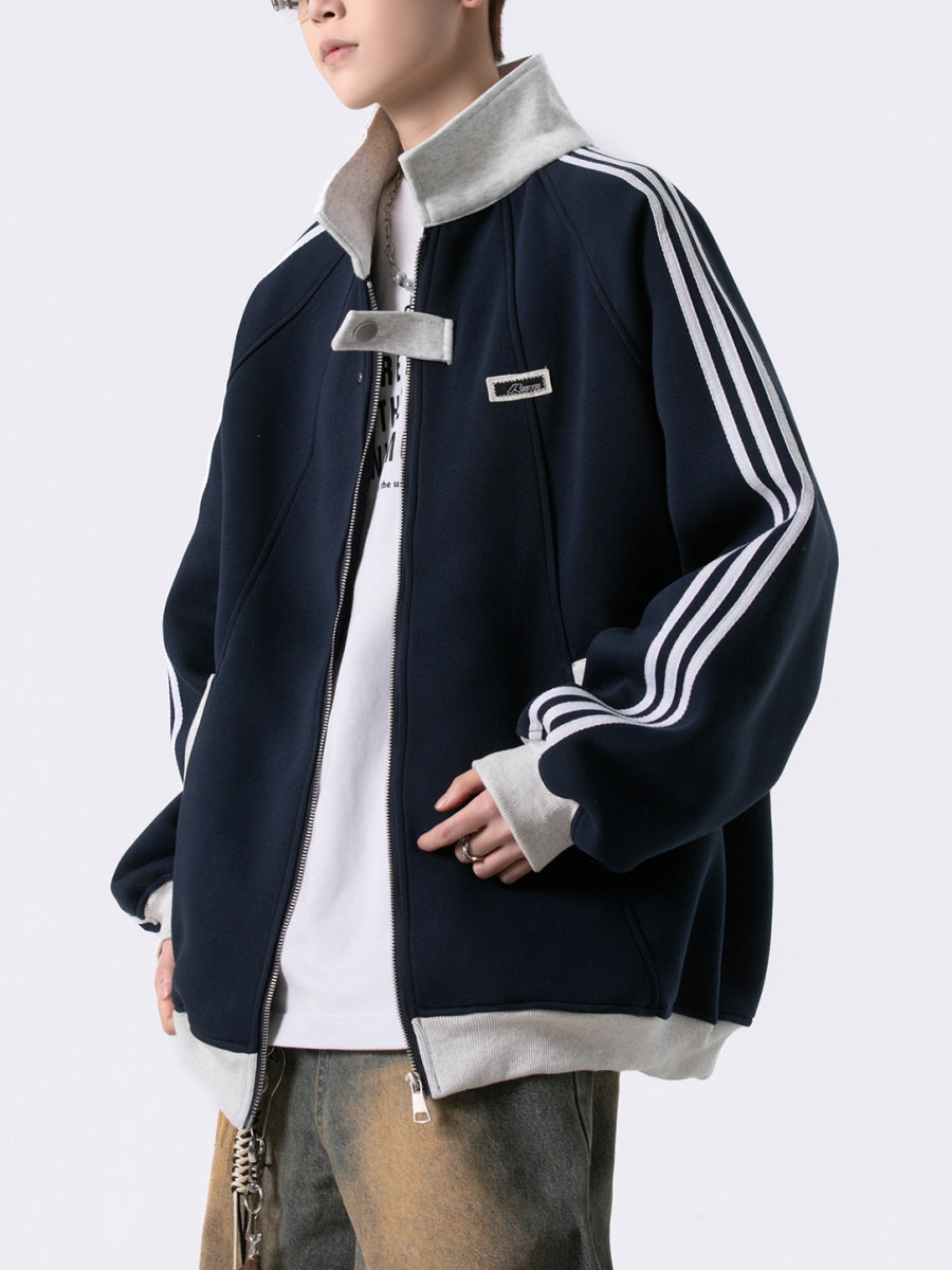 Unisex Stripe Track Zip Jacket