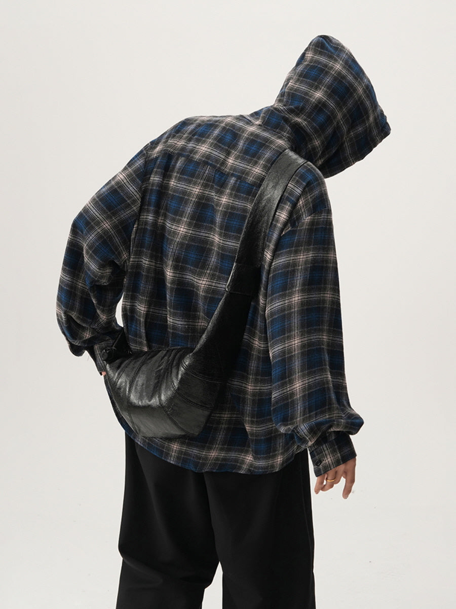 Plaid Flannel Hoodie Shirt