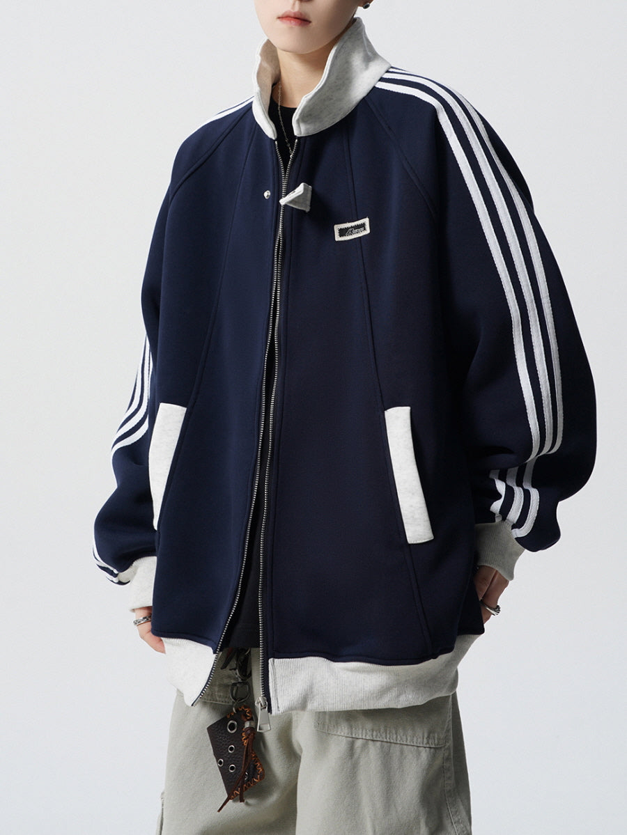 Unisex Stripe Track Zip Jacket