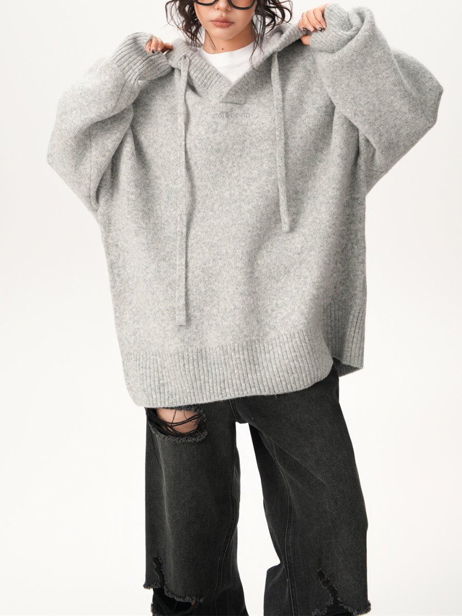 Cozy Loose Fit Knit Hoodie