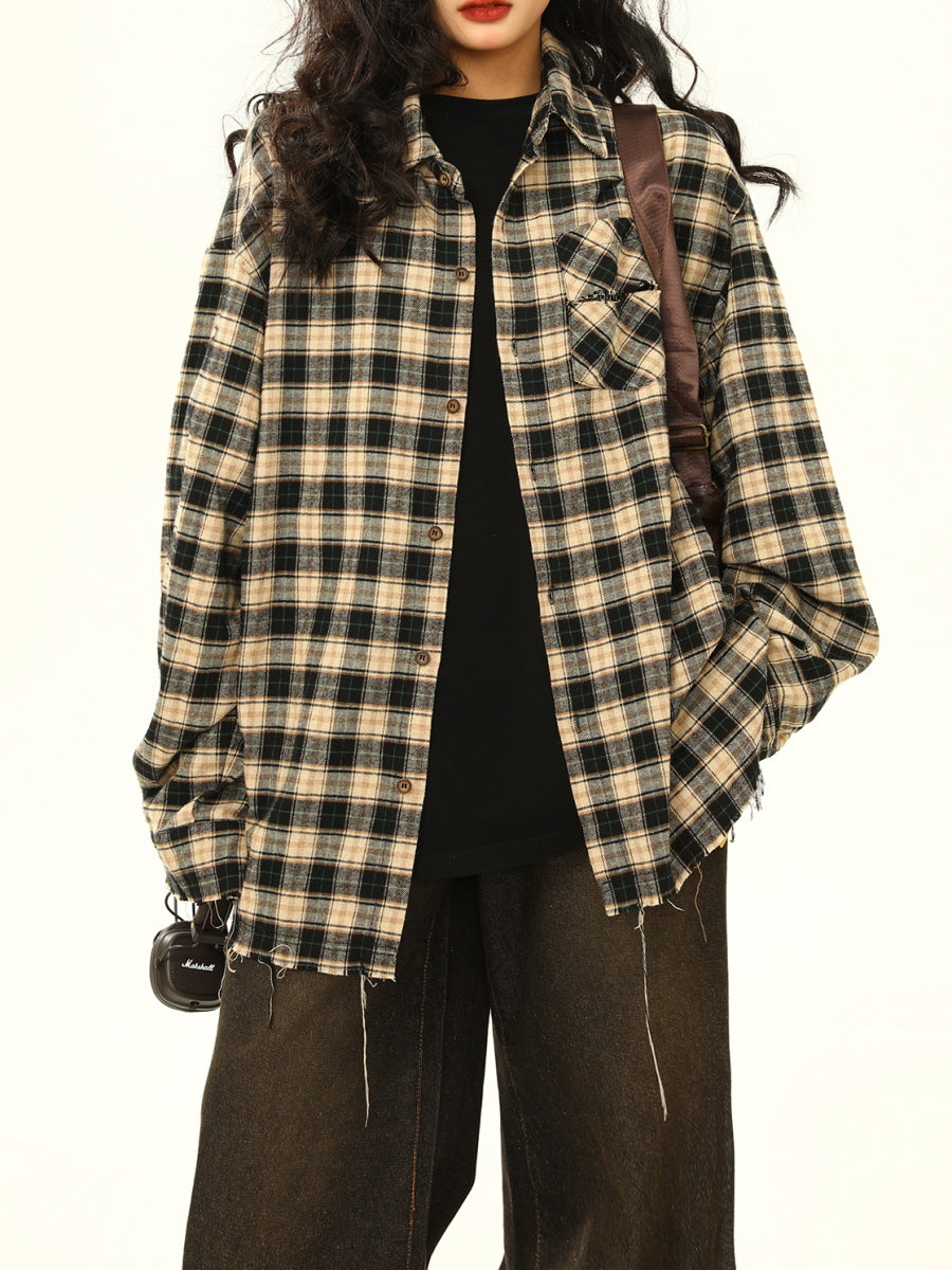 Vintage Oversized Plaid Shirt