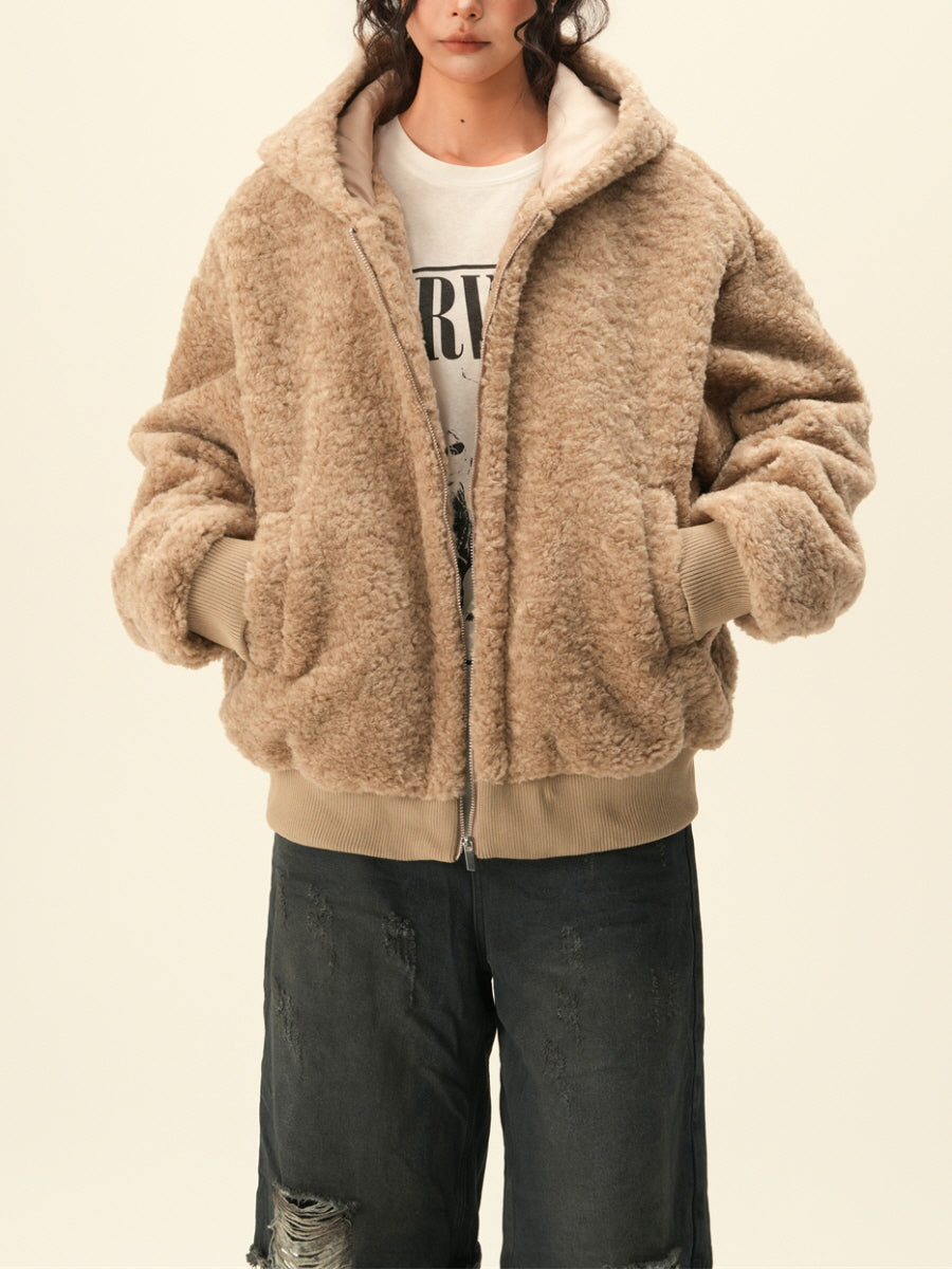 Teddy Fleece Zip-Up Hoodie