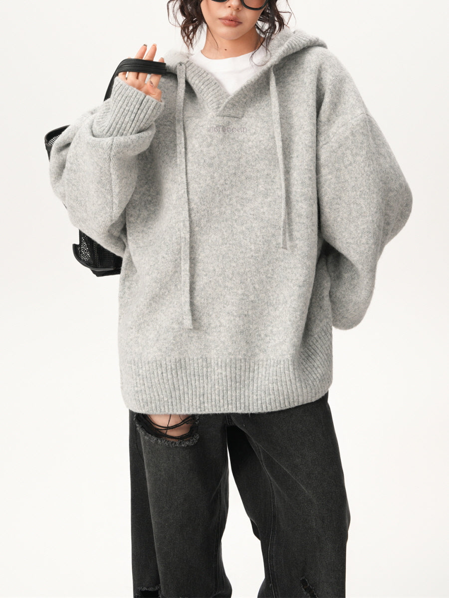 Cozy Loose Fit Knit Hoodie