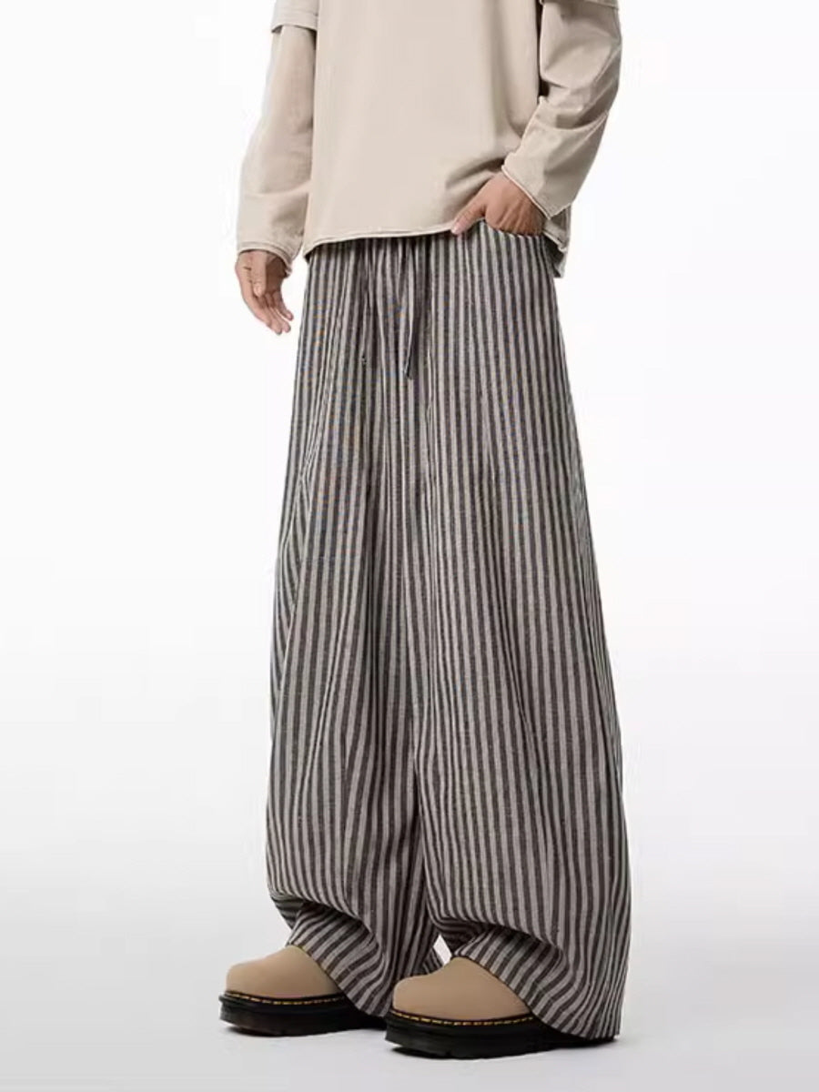 Lightweight Striped Wide Leg Pants