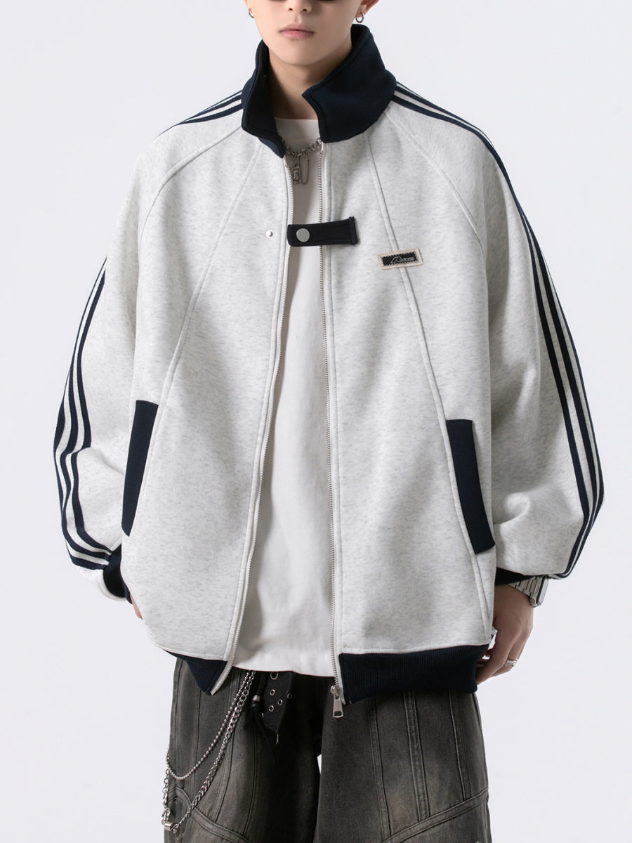Unisex Stripe Track Zip Jacket