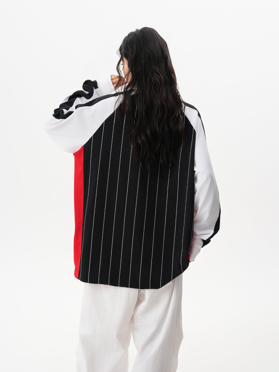 Sporty Striped Long Sleeve Jersey