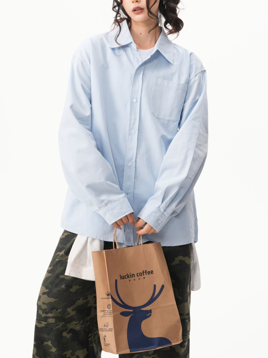 Minimal Loose Fit Button-Up Shirt