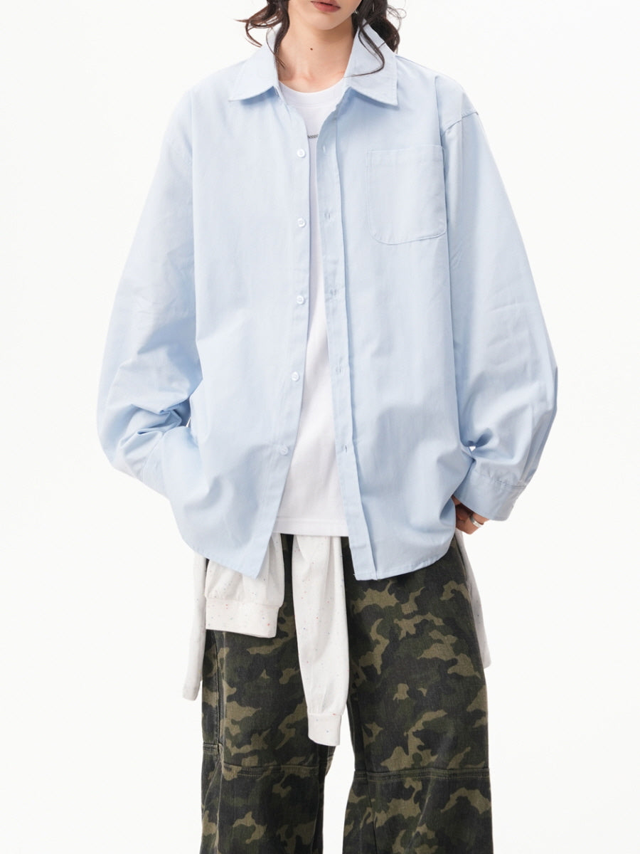 Minimal Loose Fit Button-Up Shirt