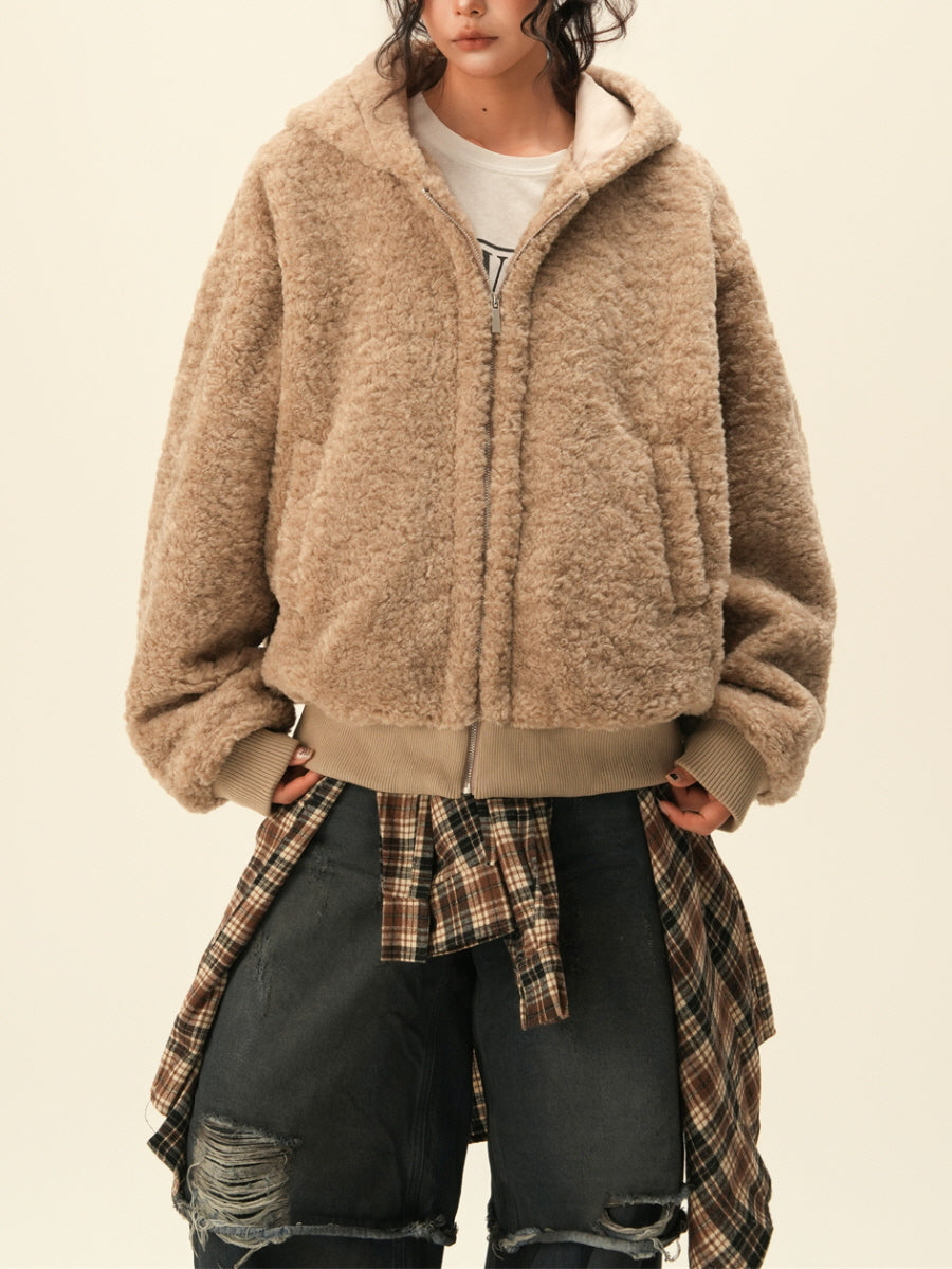 Teddy Fleece Zip-Up Hoodie