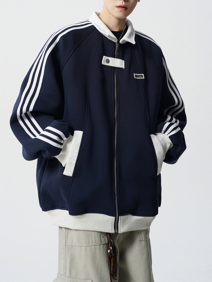 Unisex Stripe Track Zip Jacket