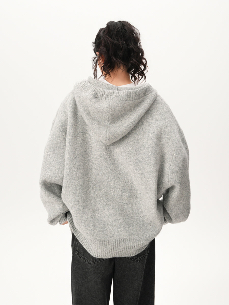 Cozy Loose Fit Knit Hoodie