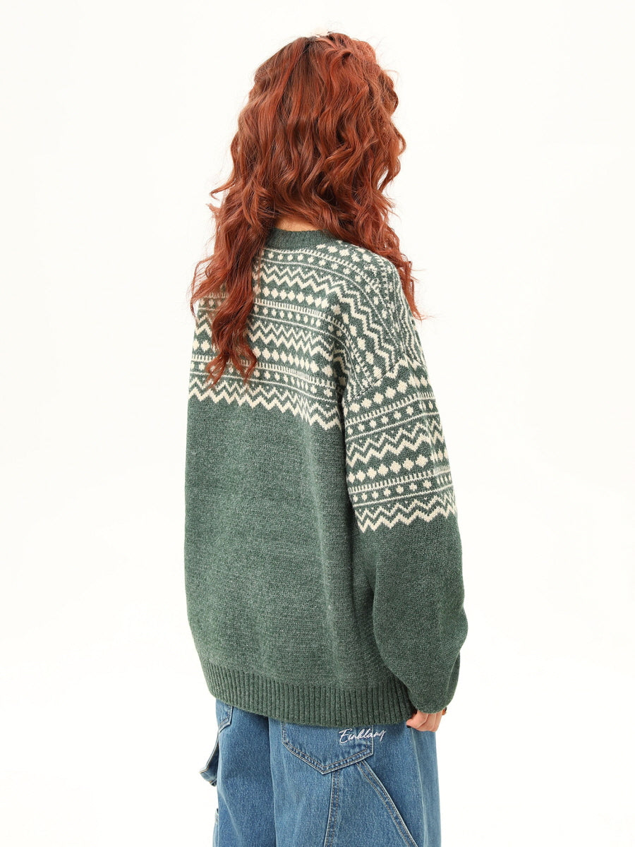 Green Nordic Knit Sweater