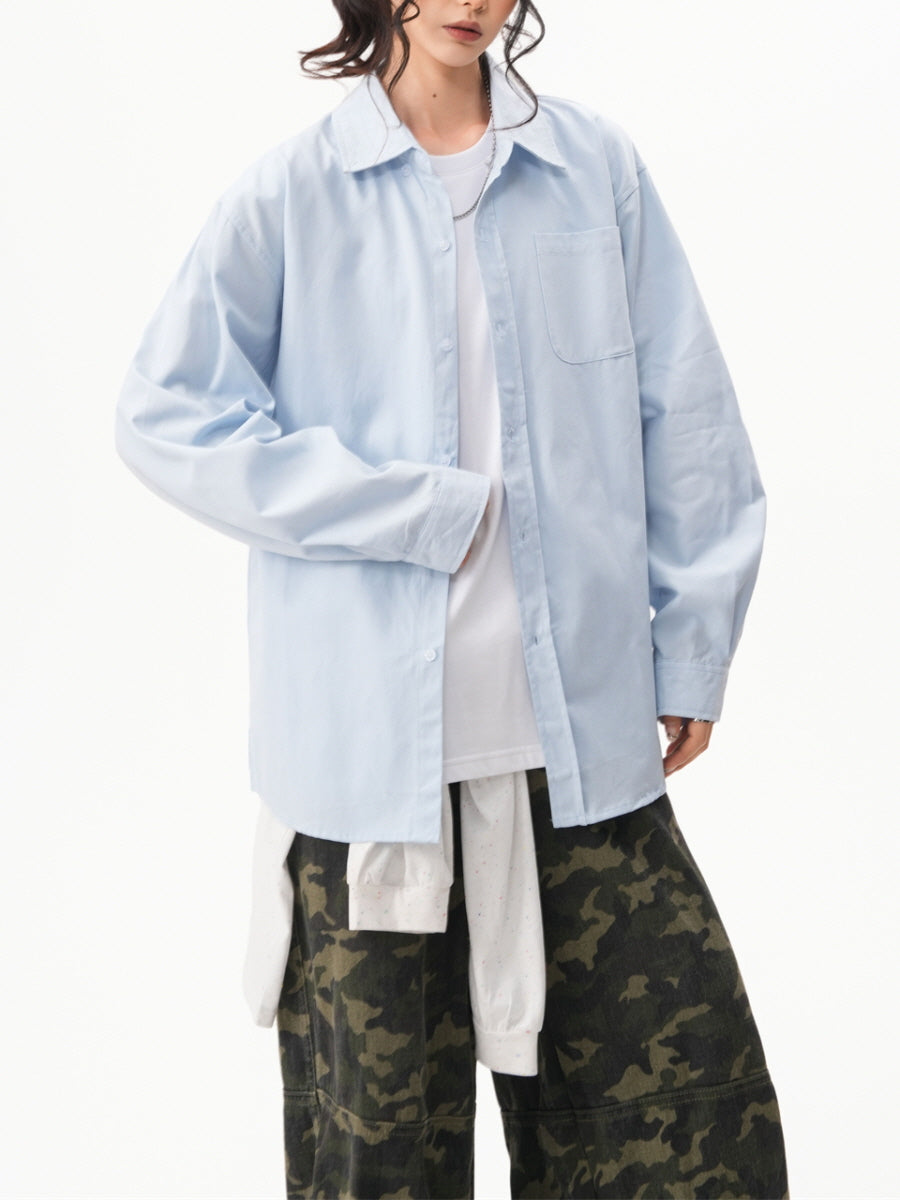 Minimal Loose Fit Button-Up Shirt