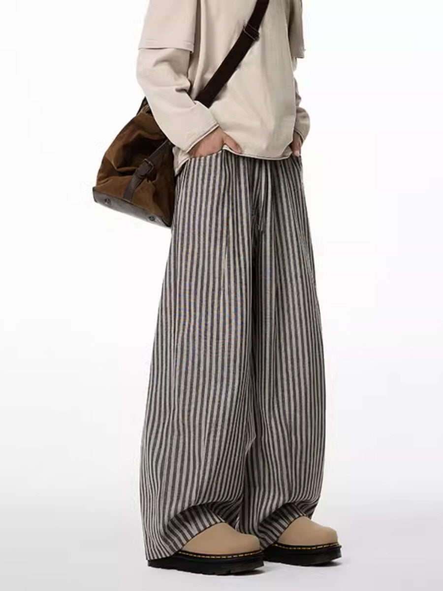 Lightweight Striped Wide Leg Pants