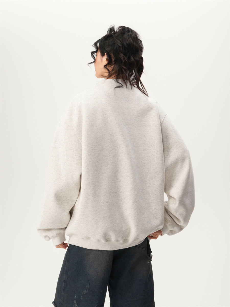 Basic Henley Neck Sweatshirt