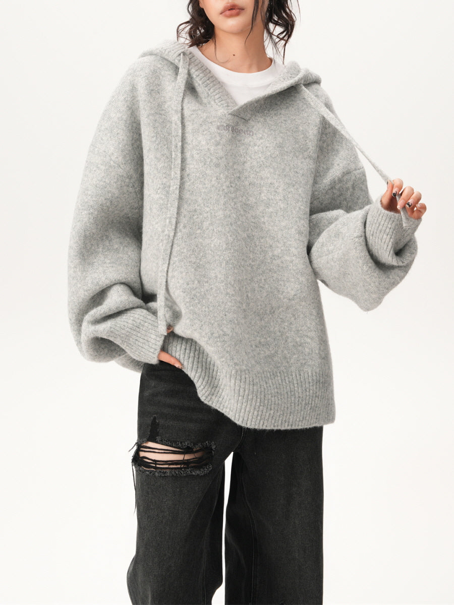 Cozy Loose Fit Knit Hoodie