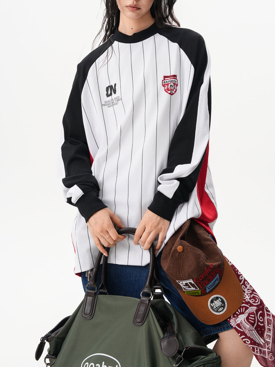 Sporty Striped Long Sleeve Jersey