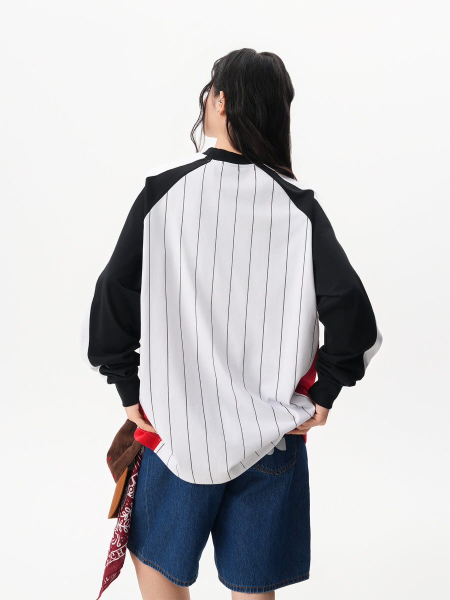 Sporty Striped Long Sleeve Jersey
