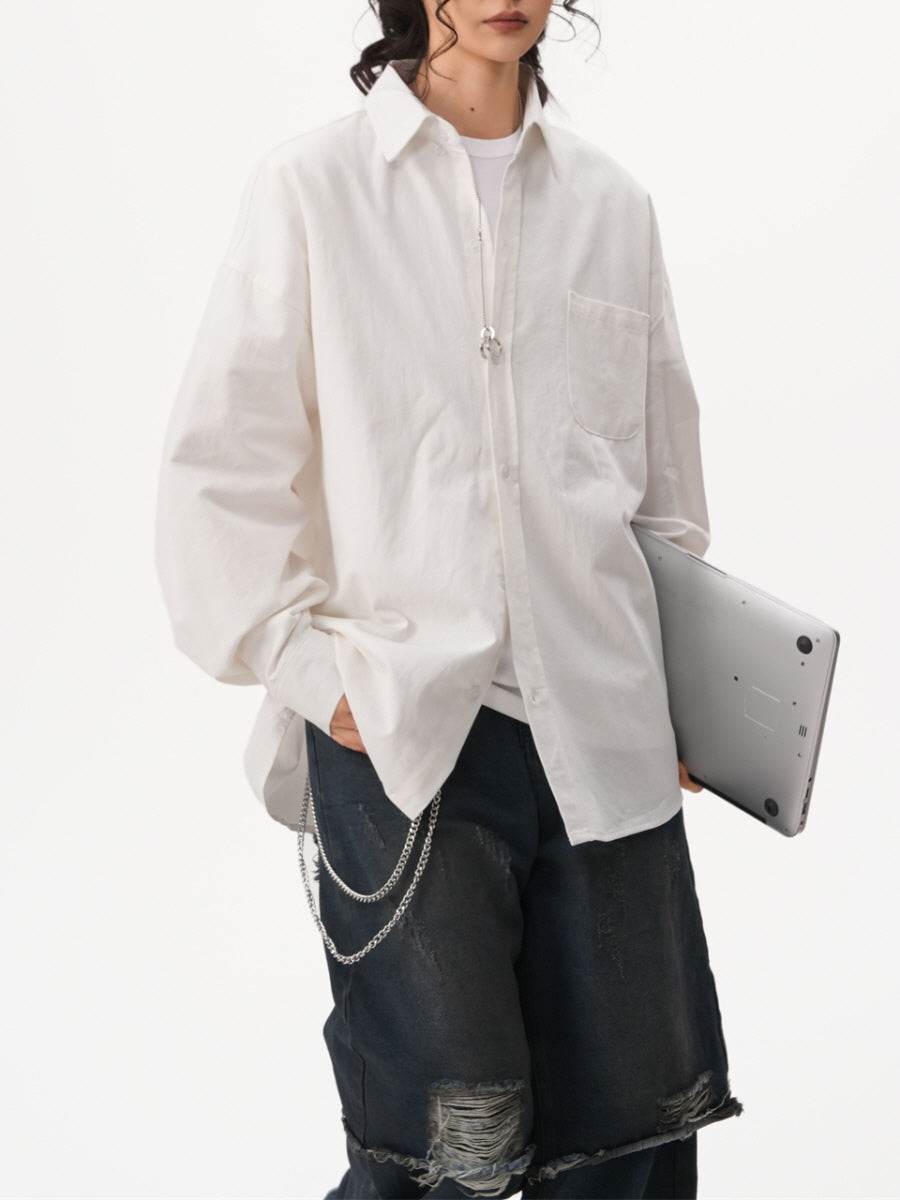 Minimal Loose Fit Button-Up Shirt