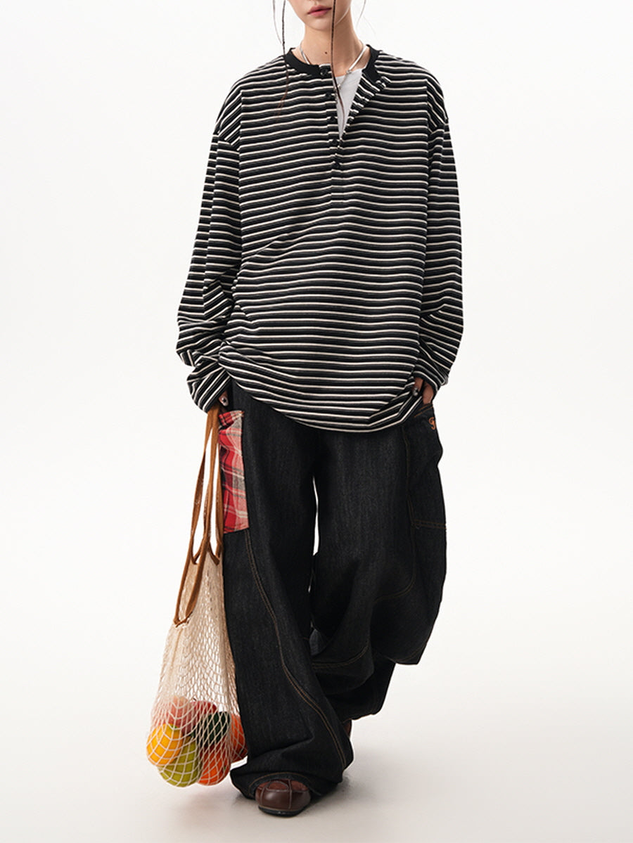 Striped Loose Fit Long Sleeve Tee