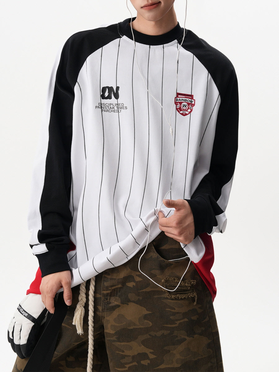 Sporty Striped Long Sleeve Jersey