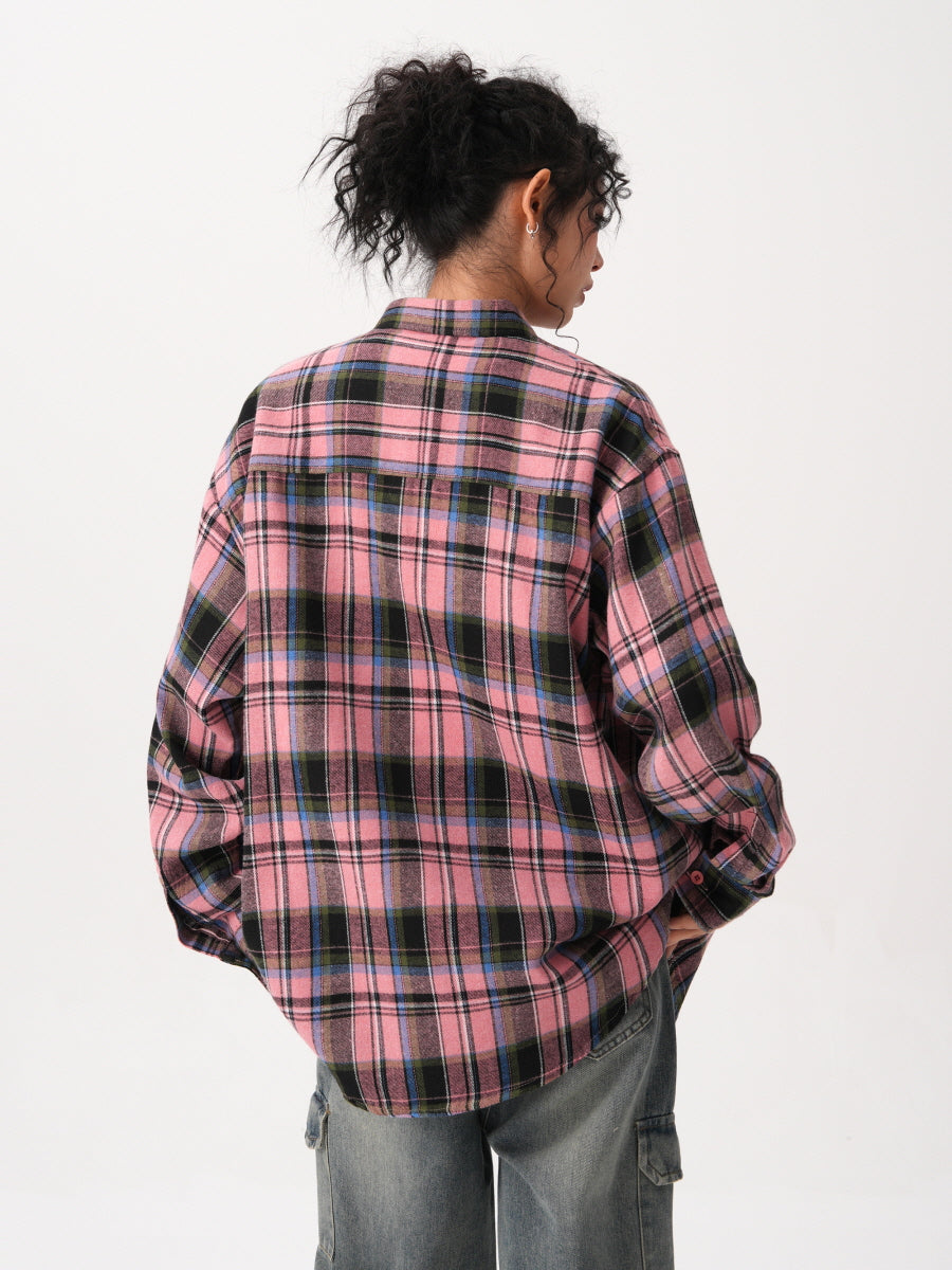 Loose Fit Checkered Flannel Shirt