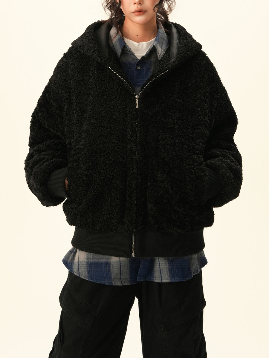 Teddy Fleece Zip-Up Hoodie