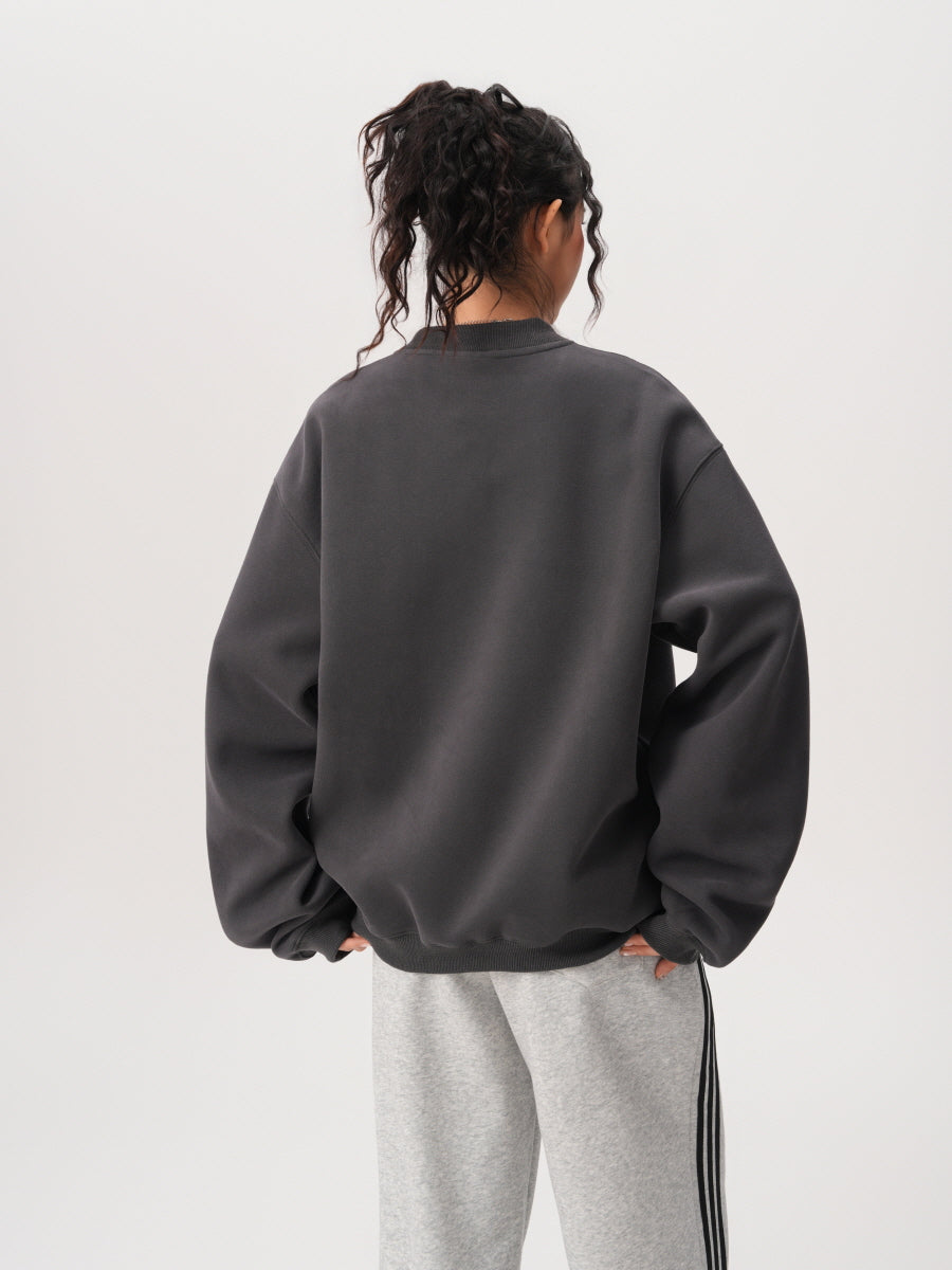 Basic Henley Neck Sweatshirt