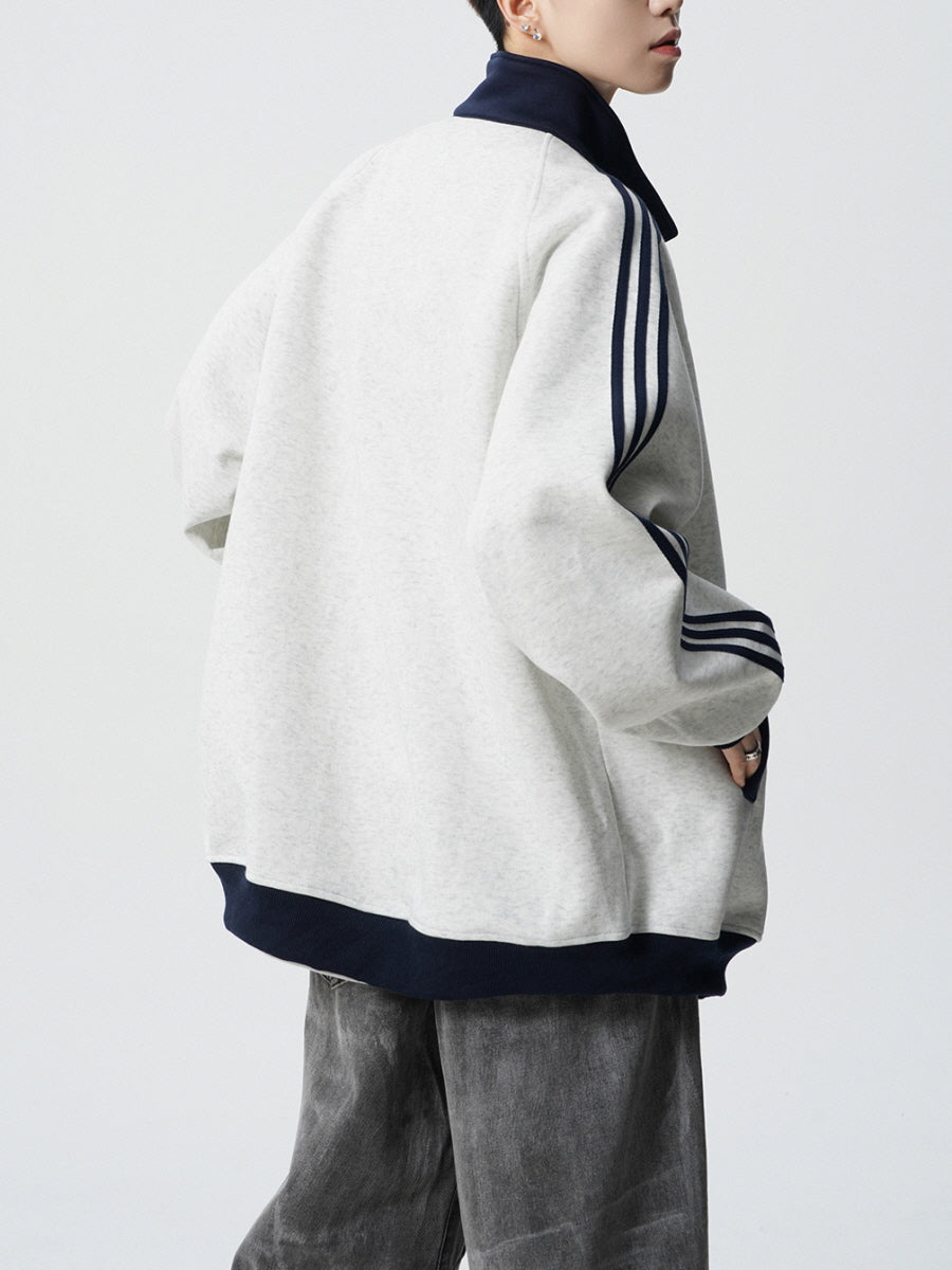 Unisex Stripe Track Zip Jacket