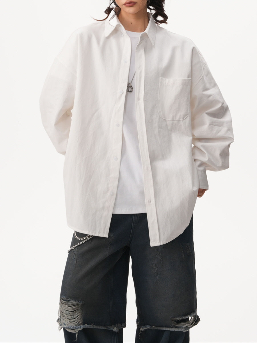 Minimal Loose Fit Button-Up Shirt