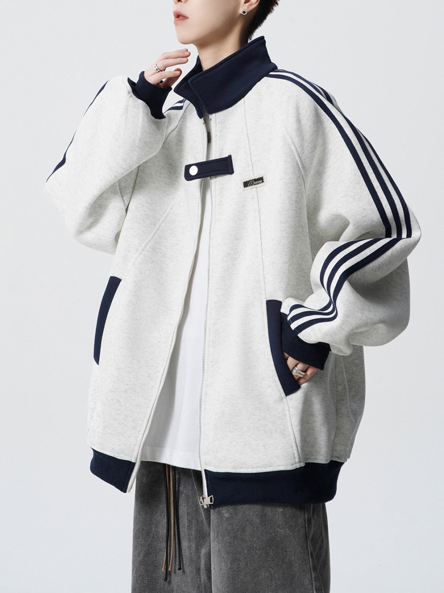 Unisex Stripe Track Zip Jacket