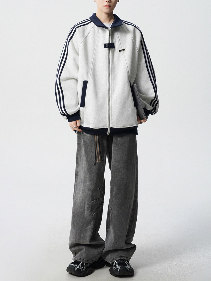 Unisex Stripe Track Zip Jacket