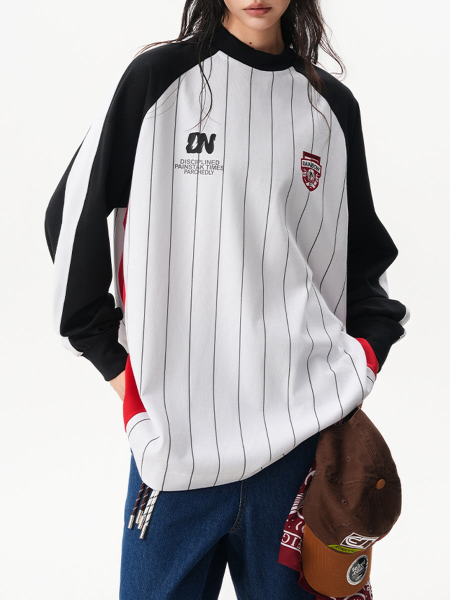 Sporty Striped Long Sleeve Jersey